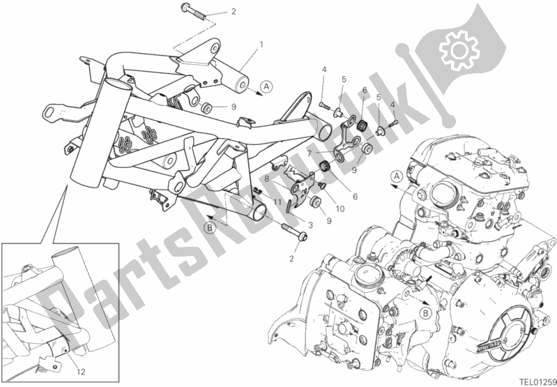 Todas as partes de Quadro, Armação do Ducati Diavel 1260 Thailand 2020
